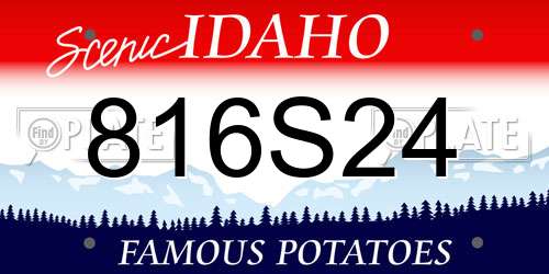 816S24 Idaho License Plate