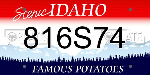 816S74 Idaho License Plate
