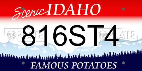 816ST4 Idaho License Plate