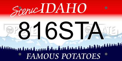 816STA Idaho License Plate