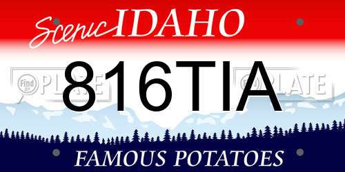 816TIA Idaho License Plate