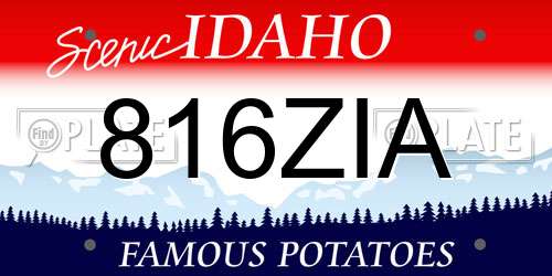 816ZIA Idaho License Plate