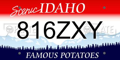 816ZXY Idaho License Plate