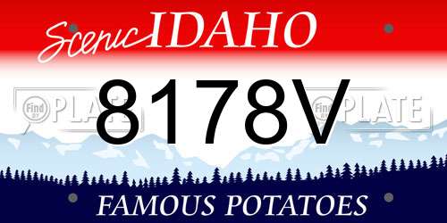 8178V Idaho License Plate