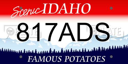 817ADS Idaho License Plate