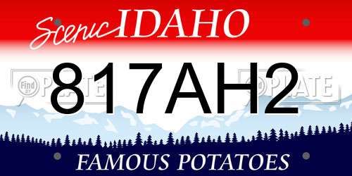 817AH2 Idaho License Plate