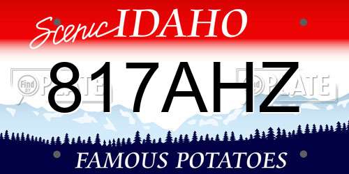 817AHZ Idaho License Plate
