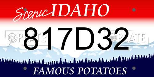 817D32 Idaho License Plate