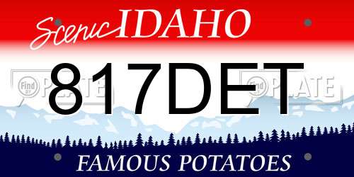 817DET Idaho License Plate