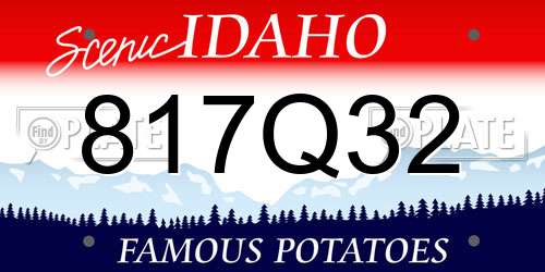 817Q32 Idaho License Plate