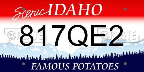 817QE2 Idaho License Plate