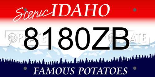 8180ZB Idaho License Plate