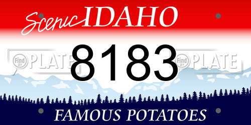 8183 Idaho License Plate