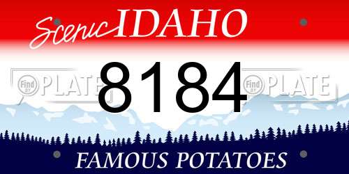 8184 Idaho License Plate