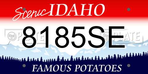 8185SE Idaho License Plate