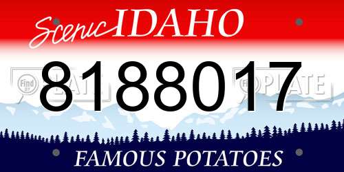 8188017 Idaho License Plate
