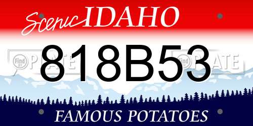 818B53 Idaho License Plate