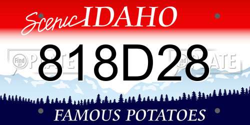 818D28 Idaho License Plate