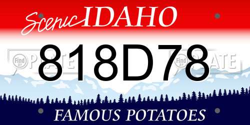 818D78 Idaho License Plate
