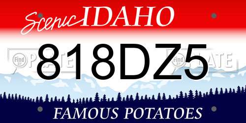 818DZ5 Idaho License Plate