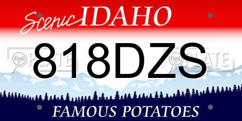 818DZS Idaho License Plate