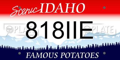 818IIE Idaho License Plate