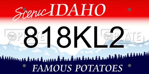 818KL2 Idaho License Plate