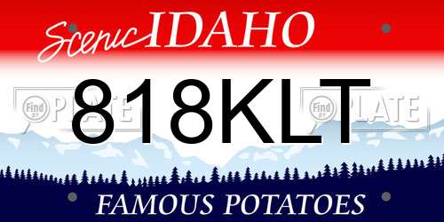 818KLT Idaho License Plate