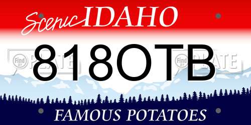 818OTB Idaho License Plate