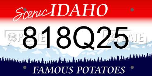 818Q25 Idaho License Plate