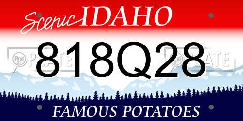 818Q28 Idaho License Plate