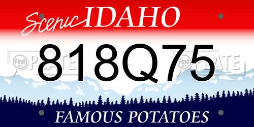 818Q75 Idaho License Plate