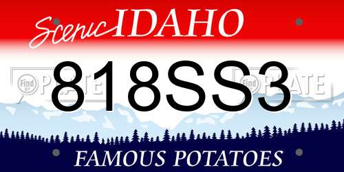 818SS3 Idaho License Plate
