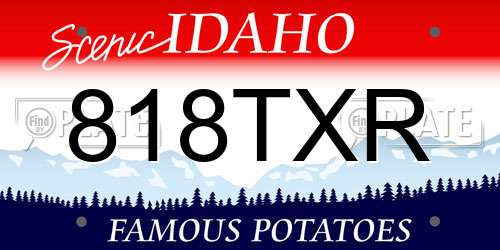 818TXR Idaho License Plate