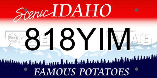 818YIM Idaho License Plate