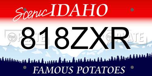 818ZXR Idaho License Plate