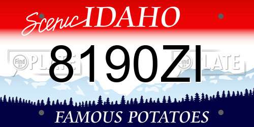 8190ZI Idaho License Plate
