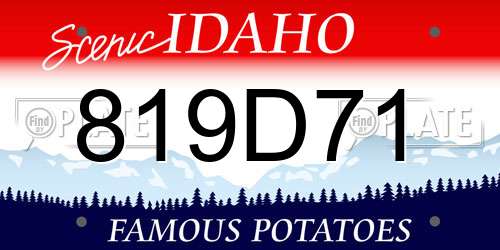 819D71 Idaho License Plate