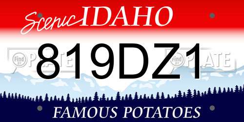 819DZ1 Idaho License Plate