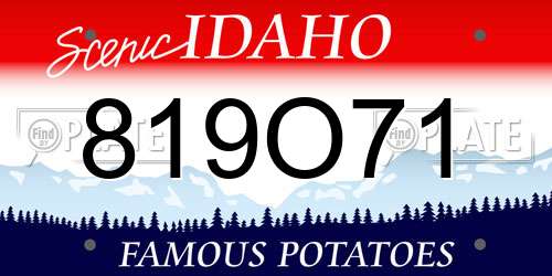 819O71 Idaho License Plate