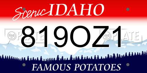 819OZ1 Idaho License Plate