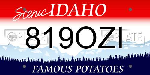 819OZI Idaho License Plate