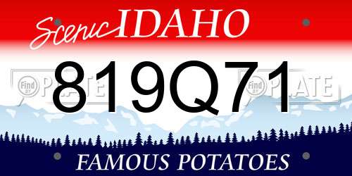 819Q71 Idaho License Plate