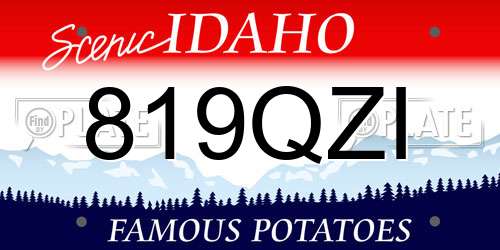 819QZI Idaho License Plate