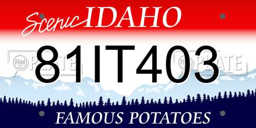 81IT403 Idaho License Plate