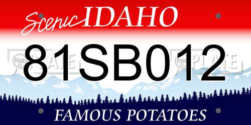 81SB012 Idaho License Plate