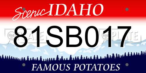 81SB017 Idaho License Plate