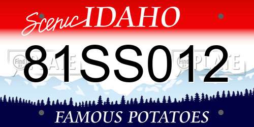 81SS012 Idaho License Plate