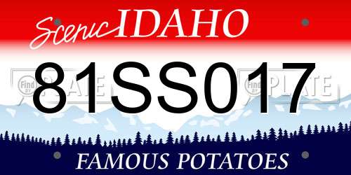 81SS017 Idaho License Plate