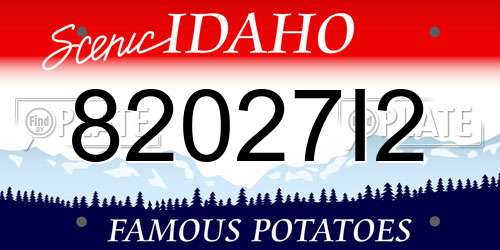 82027I2 Idaho License Plate